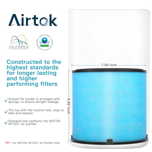 Air Purifier for Smoke: AIRTOK AP1001 H13 HEPA Filter - Image 2