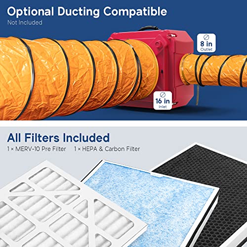 "ALORAIR 4 Pack HEPA 550 Air Scrubber - cETL Listed, Red" - Image 3