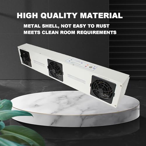 3-Head Anti-Static Ionizer Fan for Electronics - 80x60cm Area - Image 2