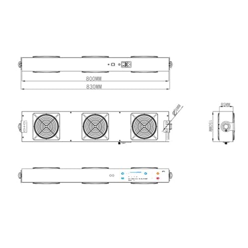 3-Head Anti-Static Ionizer Fan for Electronics - 80x60cm Area - Image 3