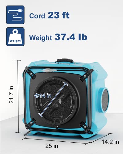"ALORAIR PureAiro HEPA Max 870 Air Scrubber | 550 CFM Power" - Image 5