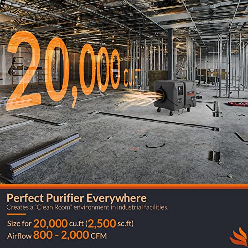 "2000 CFM Air Filtration System with UV-C & Ionizer for Construction" - Image 2