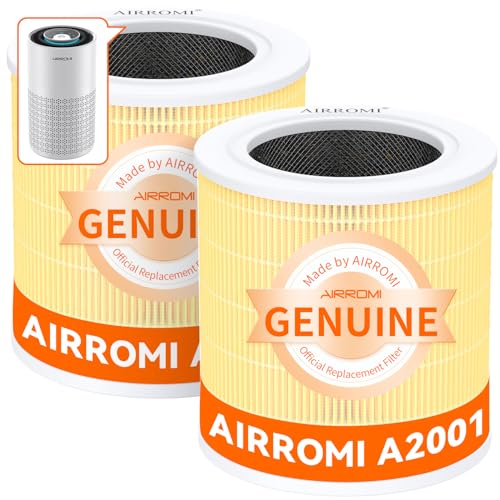 AIRROMI A2001 Filter - Best Air Purifier for Smoke, 2 Pack