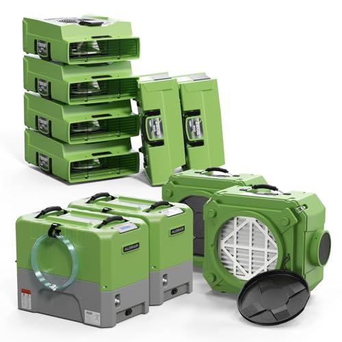 "ALORAIR Combo: 2 Dehumidifiers, 6 Air Movers & 2 Scrubbers"