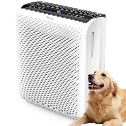 AROEVE Air Purifier for Hayfever & Large Rooms Up to 1504 Sq Ft