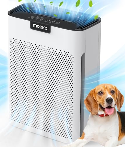 "MOOKA H13 HEPA Air Purifier for Large Rooms | Washable Filter"