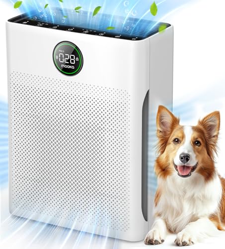 MOOKA Large Room Air Purifier for Pets & Home, Washable Filter