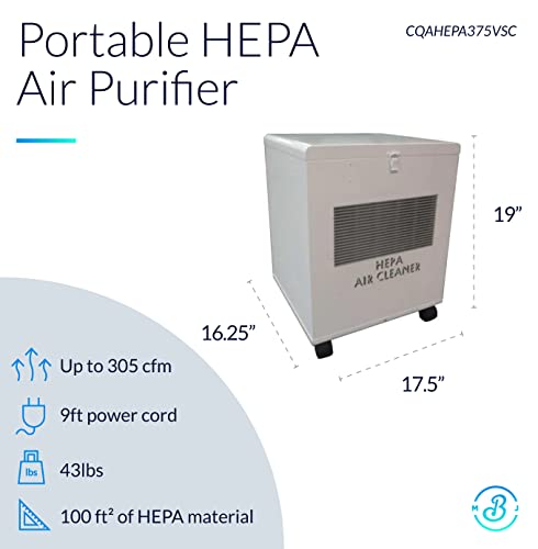 "CinQuartz® True HEPA Air Cleaner on Wheels for Any Room" - Image 2