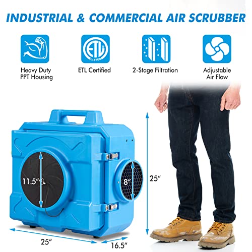 COSTWAY HEPA Air Scrubber for Water & Fire Damage, 150-500 CFM - Image 7