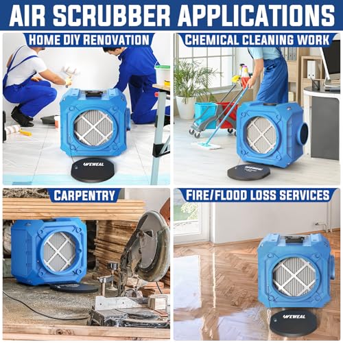 "WEWEAL 3-Stage Air Scrubber: 550 CFM Portable Filtration" - Image 3