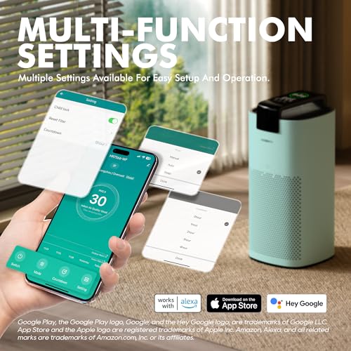 Air Purifier for Large Room - MORENTO Smart WiFi HEPA Filter - Image 3