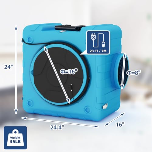 "JFHID 800 CFM Air Scrubber - 4-Stage HEPA Filtration System" - Image 3