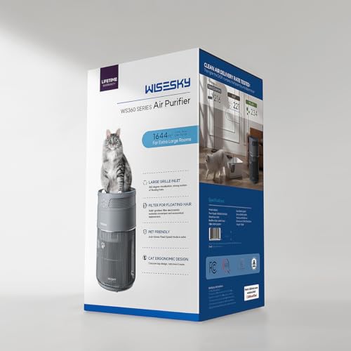 Air Purifier for Cat Allergies - WISESKY 3-in-1 HEPA Filter - Image 8