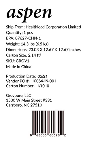 Air Purifier for Smoke: Grovpure Aspen H13 HEPA, UVC Light - Image 2