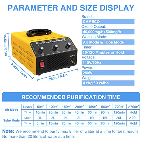 CAMECO 40,000mg/h Ozone Machine: Ideal Deodorizer for Home & Car - Image 8