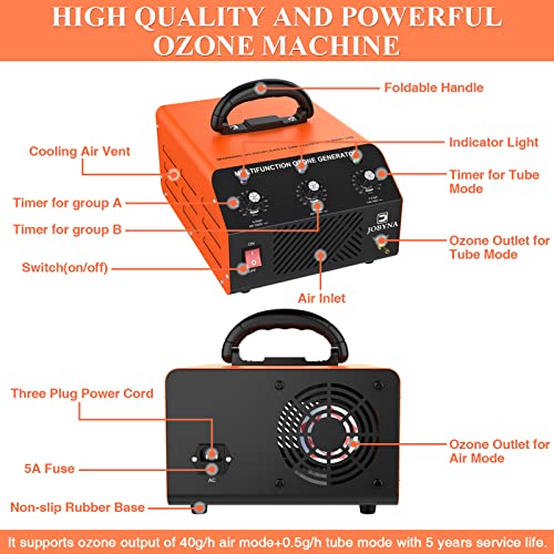 "JOBYNA Ozone Machine: 40,000mg/h Air & 500mg/h Water Purifier" - Image 3