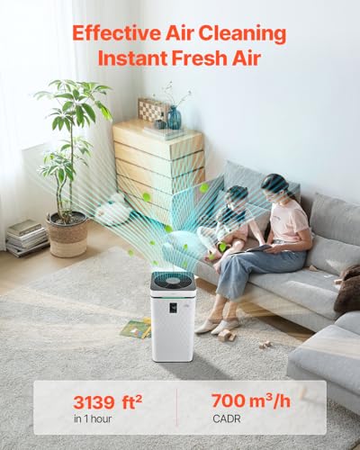 Air Purifier for Dust: VEVOR H13 HEPA Smart Cleaner 3139 ft²/h - Image 2