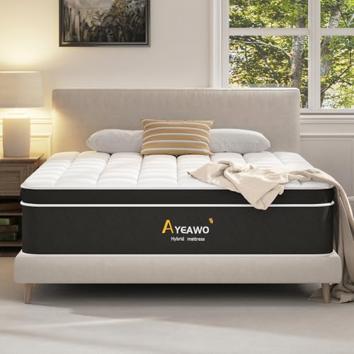 Ayeawo 12" Hybrid Queen Mattress - Gel Memory Foam & Springs