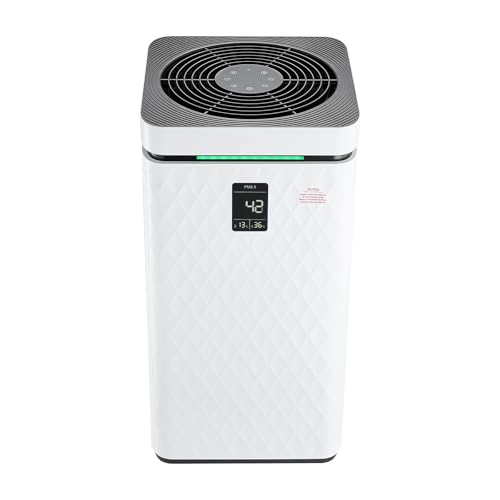 "Happybuy H13 HEPA Air Purifier: Quiet, Smart & Child Lock"
