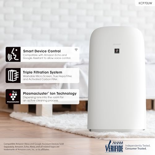 SHARP Air Purifier for Large Room with True HEPA & Humidifier