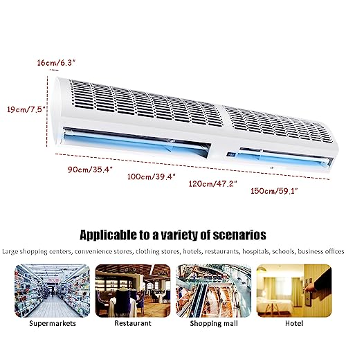 "Serchou 59.1" Air Curtain - 2 Speed, Energy Efficient Remote Control" - Image 2