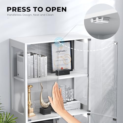 BROTTAR 4-Tier Glass Display Cabinet with LED Lights and Sensor - Image 2