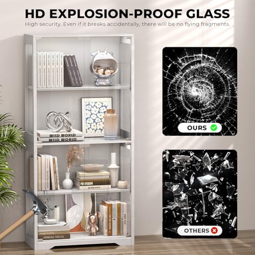 BROTTAR 4-Tier Glass Display Cabinet with LED Lights and Sensor - Image 9