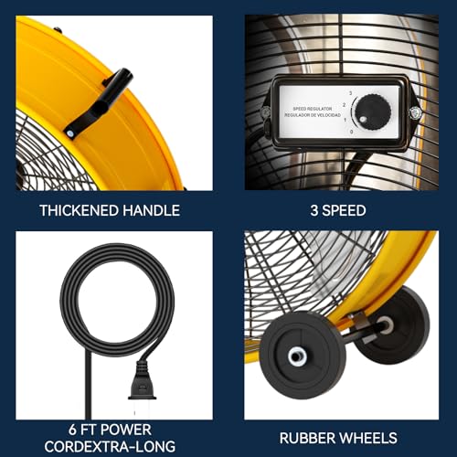 30" Heavy Duty Metal Drum Fan - 14000 CFM, 3-Speed, Movable - Image 5