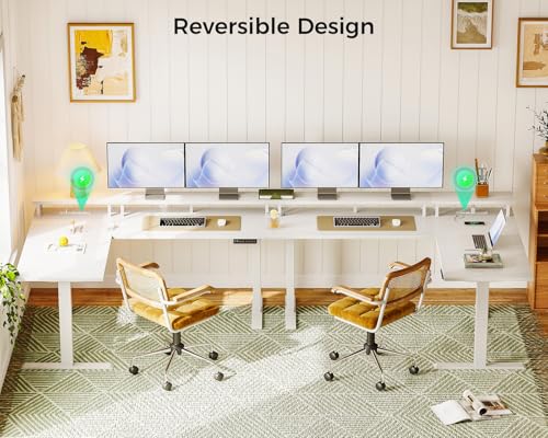 AODK 59" L-Shaped Electric Standing Desk with Power Outlets - Image 2