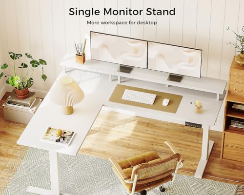 AODK 59" L-Shaped Electric Standing Desk with Power Outlets - Image 3