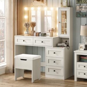Diwnnue LED Vanity Desk Set with Charging Station & Light Mode Diwnnue LED Vanity Desk Set with Charging Station & Light Mode