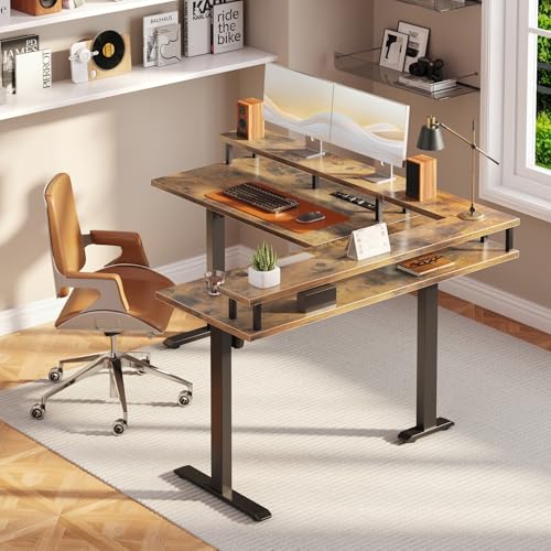 AODK 59" L Shaped Adjustable Standing Desk with Power Outlets - Image 5