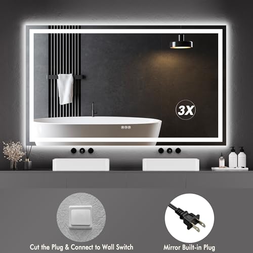 GarveeHome 60"x36" Dimmable LED Bathroom Mirror - Anti-Fog, Smart - Image 7