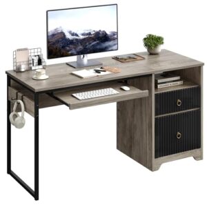 Bestier 55″ Modern Office Desk with Keyboard Tray & Storage Bestier 55″ Modern Office Desk with Keyboard Tray & Storage