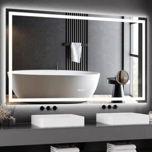 GarveeHome 60″x36″ Dimmable LED Bathroom Mirror – Anti-Fog, Smart GarveeHome 60″x36″ Dimmable LED Bathroom Mirror – Anti-Fog, Smart