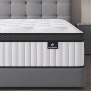 Cemtip 12″ Hybrid Queen Mattress – Memory Foam & Pocket Springs
