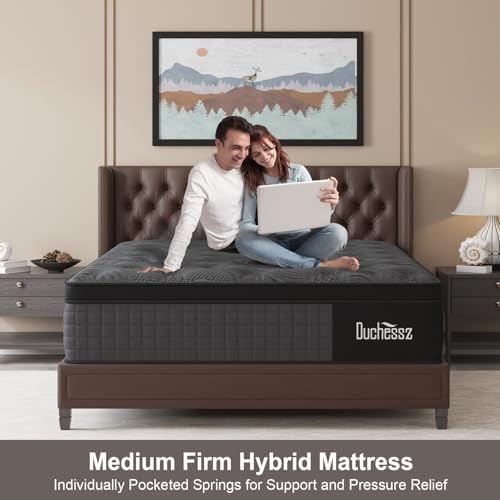 Duchessz 12" Queen Hybrid Mattress | Gel Memory Foam & Innerspring - Image 2