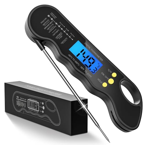 TRAUSI Instant Read Meat Thermometer - Fast, Waterproof & Magnetic