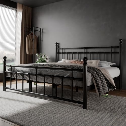 Feonase King Size Metal Bed Frame with Victorian Headboard - Image 7