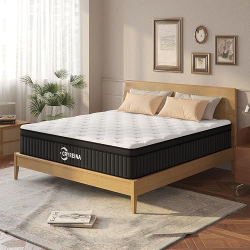 CRYREINA 12" Queen Hybrid Mattress - Medium Firm, Pressure Relief - Image 3