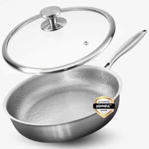 12″ Non-Stick Titanium Pan – Pure Cookware with Lid