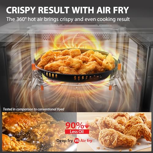 TOSHIBA 8-in-1 Air Fryer Microwave Oven, Black Stainless Steel - Image 2