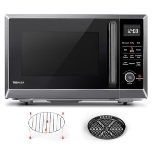 TOSHIBA 8-in-1 Air Fryer Microwave Oven, Black Stainless Steel TOSHIBA 8-in-1 Air Fryer Microwave Oven, Black Stainless Steel