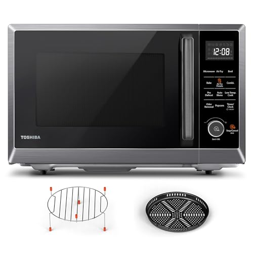 TOSHIBA 8-in-1 Air Fryer Microwave Oven, Black Stainless Steel