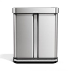 Simplehuman 58L Dual Compartment Step Trash Can, Stainless Steel Simplehuman 58L Dual Compartment Step Trash Can, Stainless Steel
